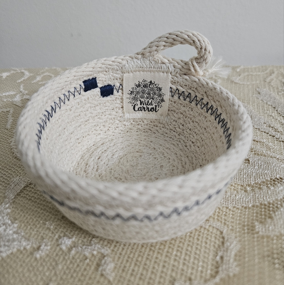 Wild Carrot Rope Cord Weaved Ring Dish Or Trinket Basket - Picture 1 of 5